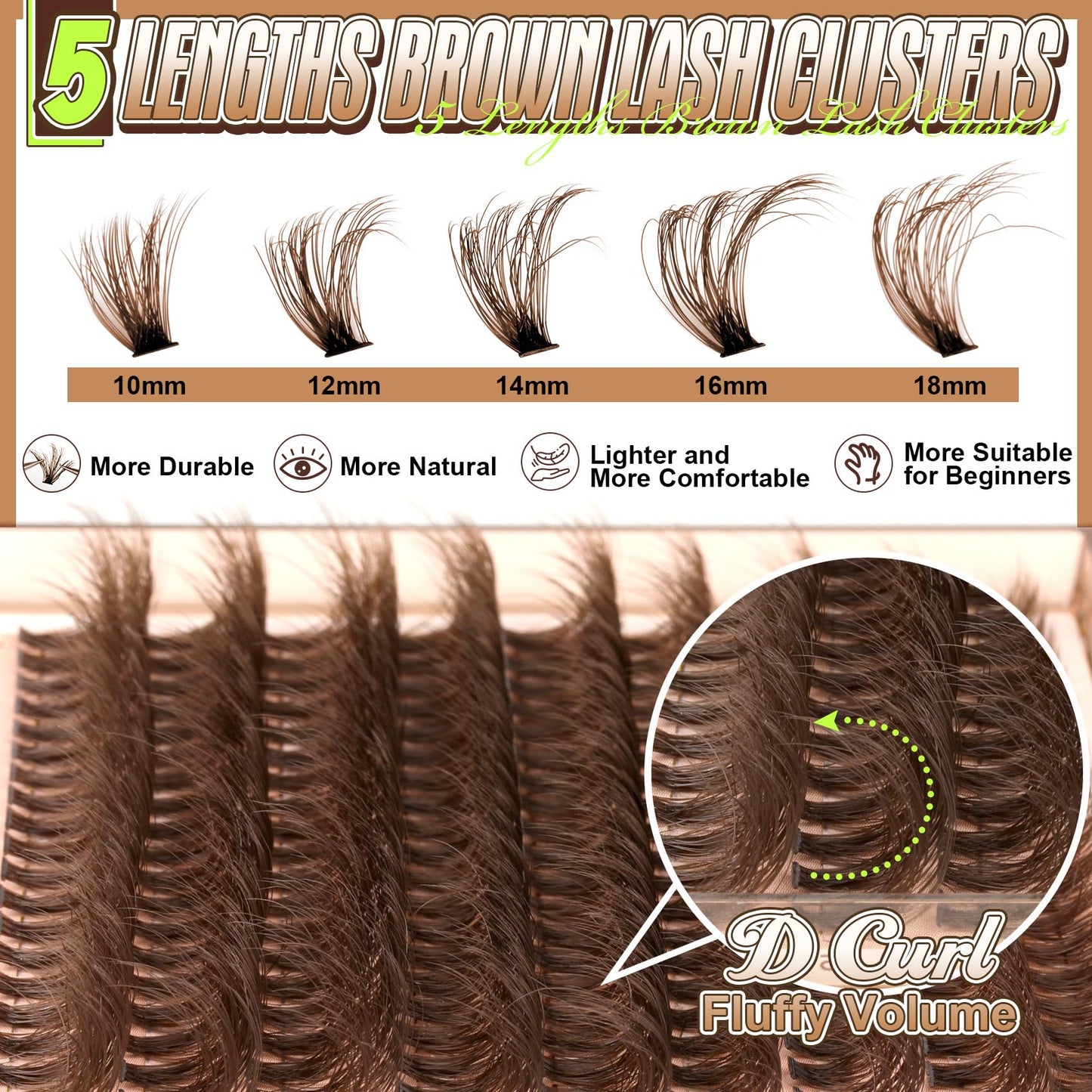 Fluffy Lash Extension Kit Wispy Eyelash Extension Kit 10-18MM Natural Lash Clusters 180PCS Cluster Eyelash Extensions with Lash Bond and Remover and Lash Applicator DIY Lashes Extension by Pleell