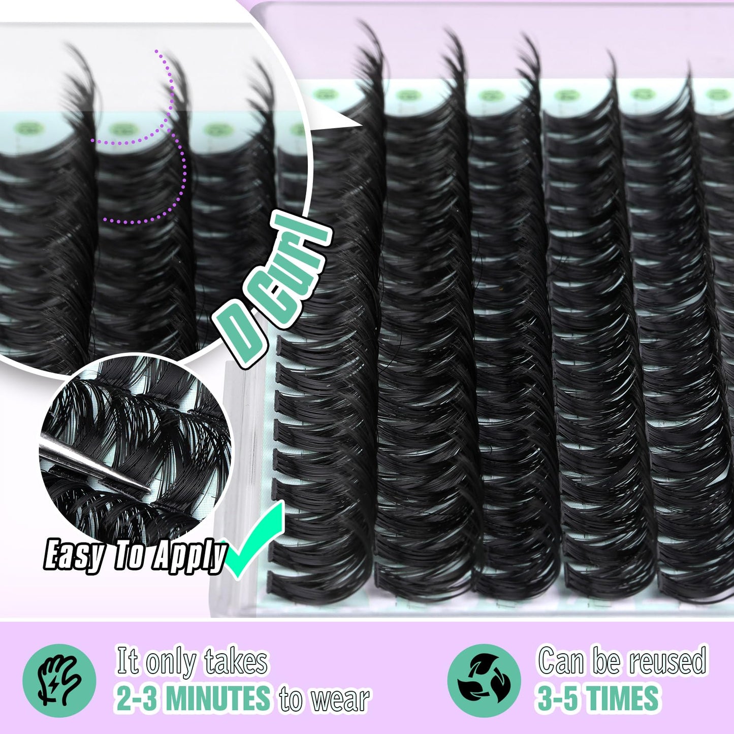Fluffy Lash Extension Kit Wispy Eyelash Extension Kit 10-18MM Natural Lash Clusters 180PCS Cluster Eyelash Extensions with Lash Bond and Remover and Lash Applicator DIY Lashes Extension by Pleell