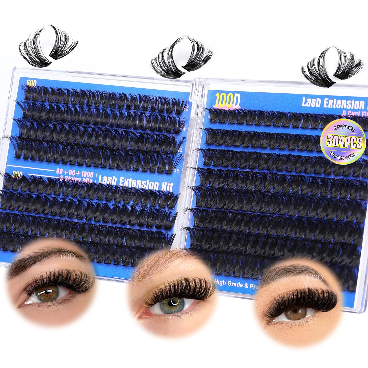 Fluffy Lash Extension Kit Wispy Eyelash Extension Kit 10-18MM Natural Lash Clusters 180PCS Cluster Eyelash Extensions with Lash Bond and Remover and Lash Applicator DIY Lashes Extension by Pleell