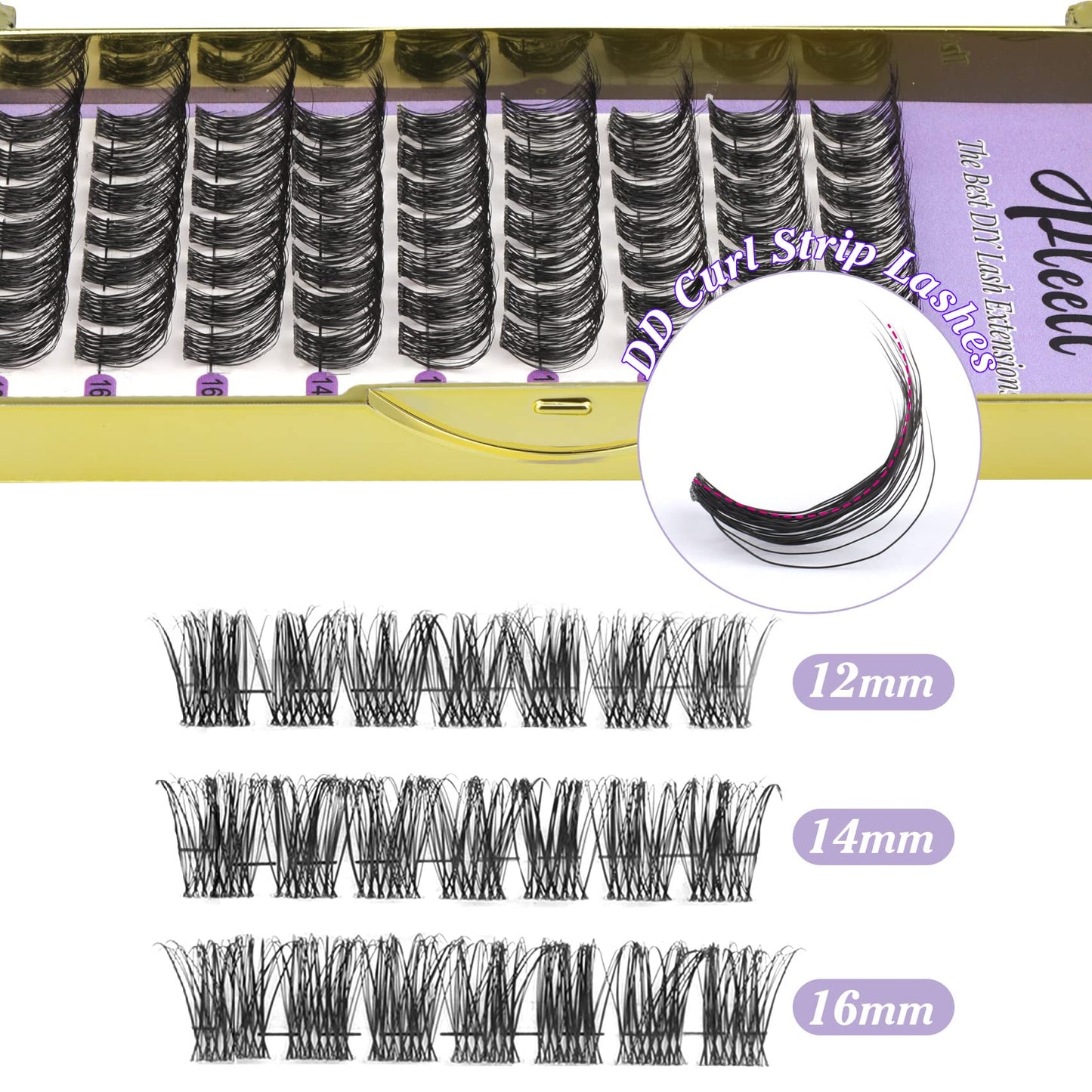 Fluffy Lash Extension Kit Wispy Eyelash Extension Kit 10-18MM Natural Lash Clusters 180PCS Cluster Eyelash Extensions with Lash Bond and Remover and Lash Applicator DIY Lashes Extension by Pleell