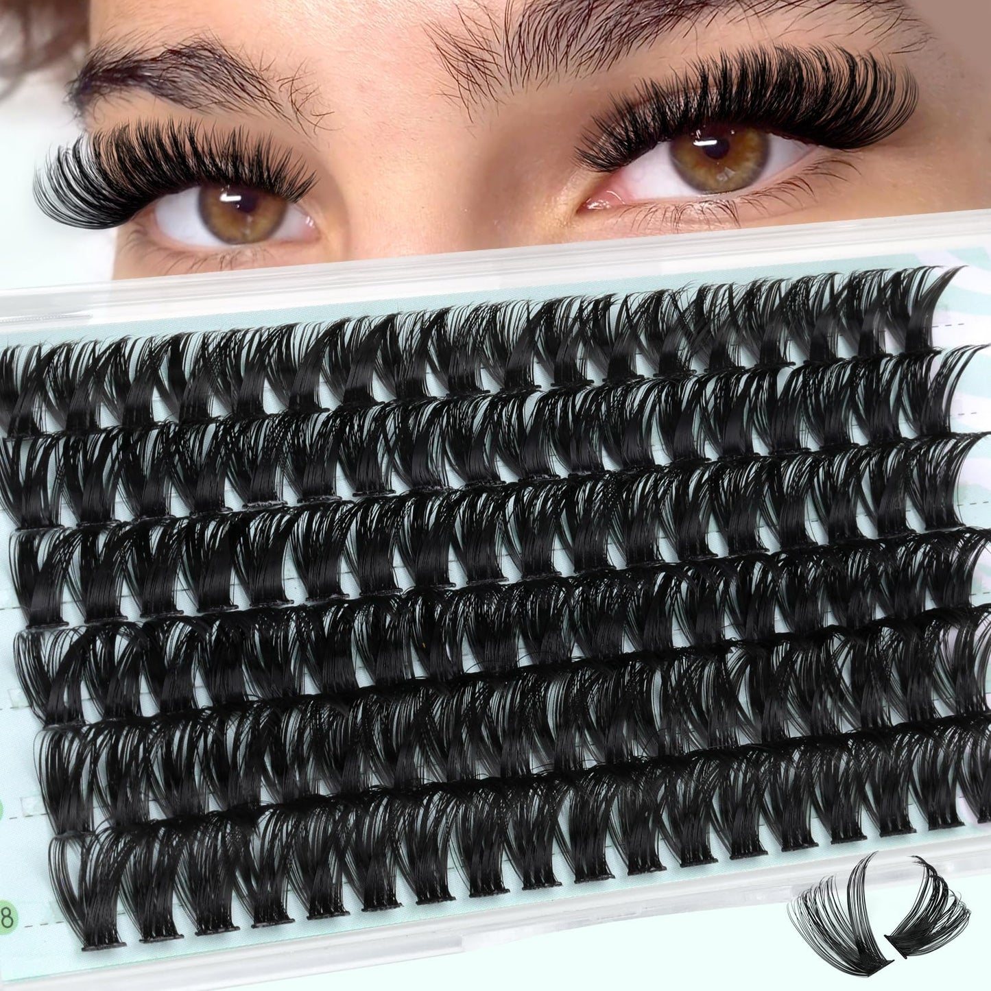 Fluffy Lash Extension Kit Wispy Eyelash Extension Kit 10-18MM Natural Lash Clusters 180PCS Cluster Eyelash Extensions with Lash Bond and Remover and Lash Applicator DIY Lashes Extension by Pleell