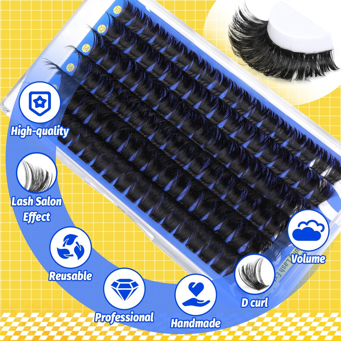 Fluffy Lash Extension Kit Wispy Eyelash Extension Kit 10-18MM Natural Lash Clusters 180PCS Cluster Eyelash Extensions with Lash Bond and Remover and Lash Applicator DIY Lashes Extension by Pleell