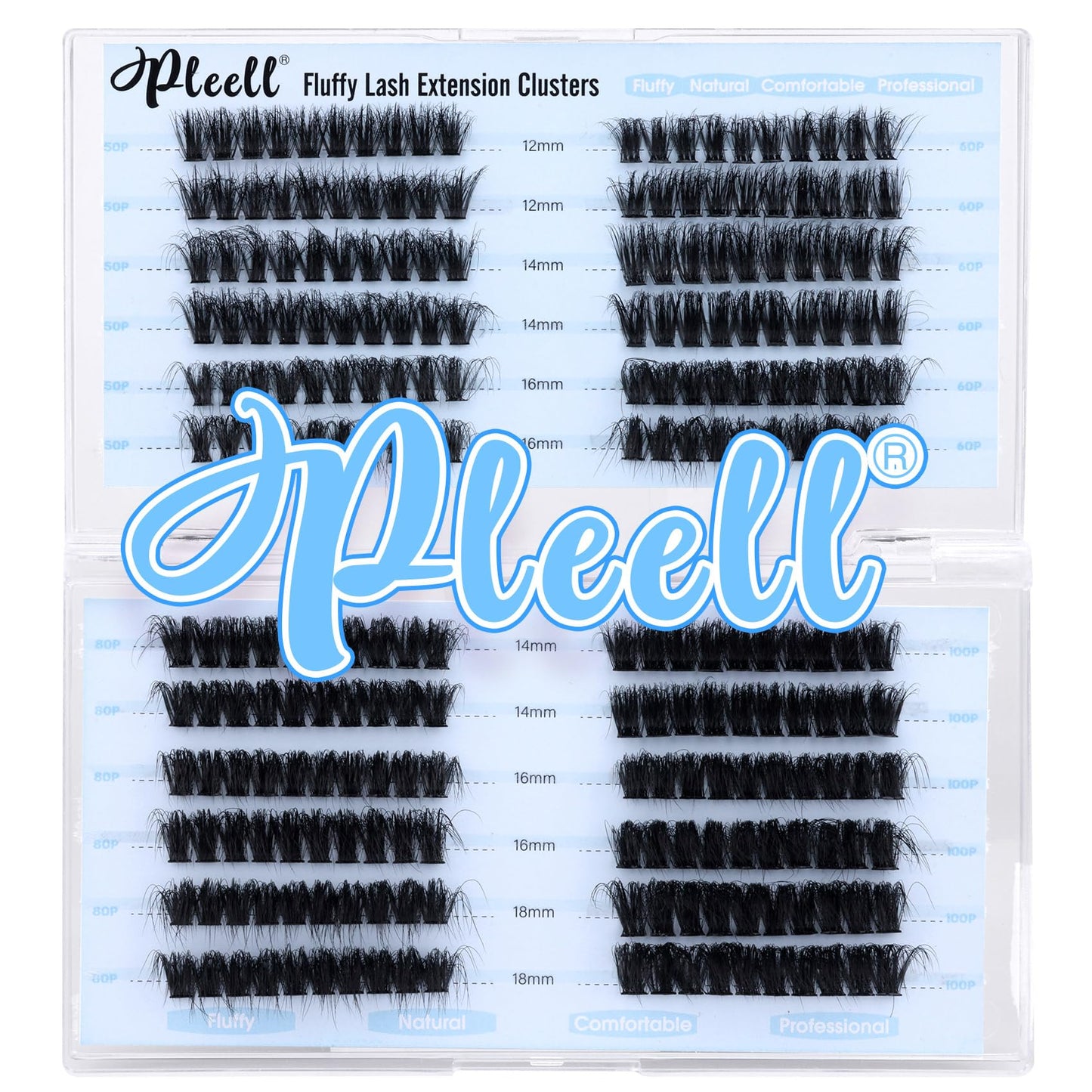 Fluffy Lash Extension Kit Wispy Eyelash Extension Kit 10-18MM Natural Lash Clusters 180PCS Cluster Eyelash Extensions with Lash Bond and Remover and Lash Applicator DIY Lashes Extension by Pleell