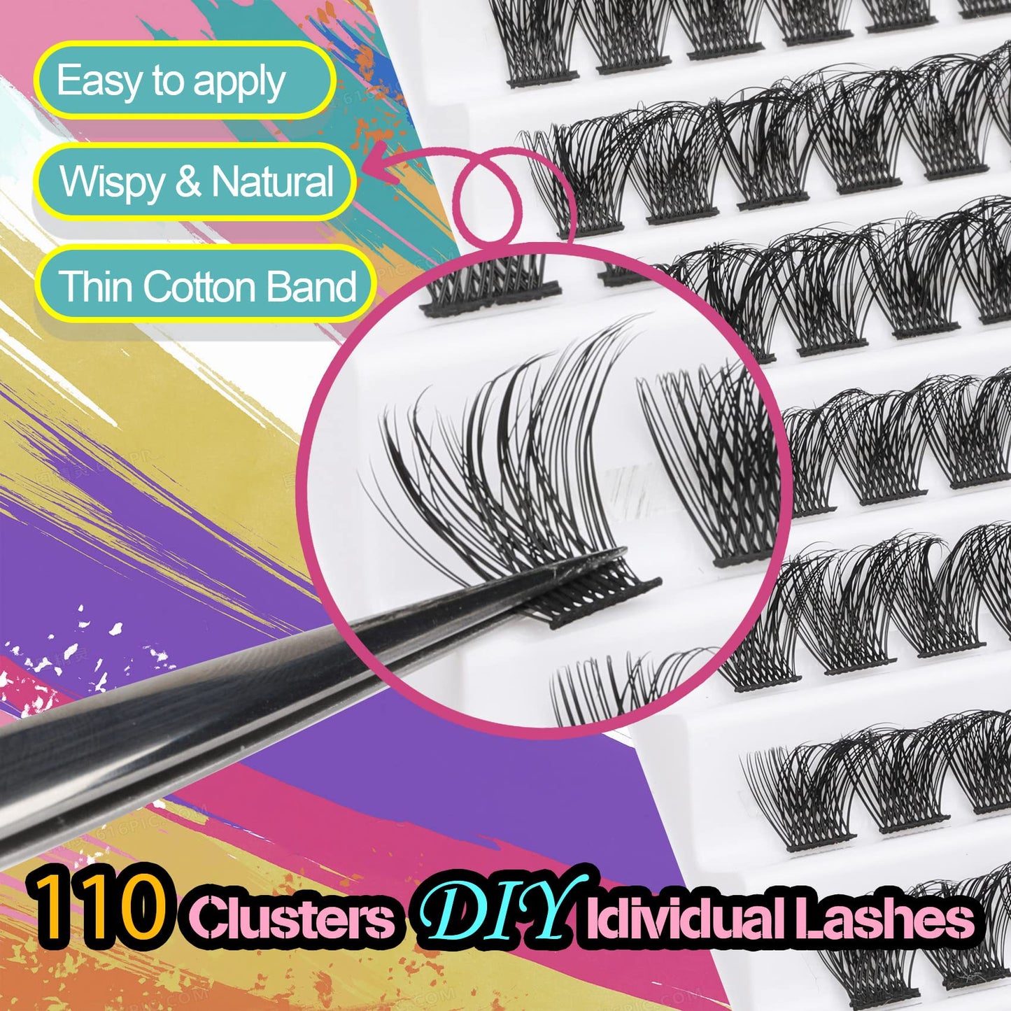 Fluffy Lash Extension Kit Wispy Eyelash Extension Kit 10-18MM Natural Lash Clusters 180PCS Cluster Eyelash Extensions with Lash Bond and Remover and Lash Applicator DIY Lashes Extension by Pleell