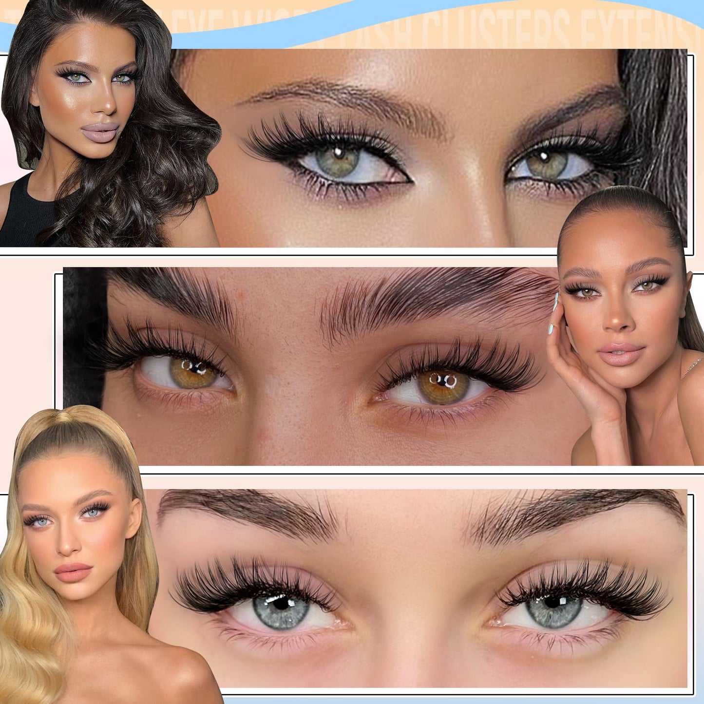 Fluffy Lash Extension Kit Wispy Eyelash Extension Kit 10-18MM Natural Lash Clusters 180PCS Cluster Eyelash Extensions with Lash Bond and Remover and Lash Applicator DIY Lashes Extension by Pleell