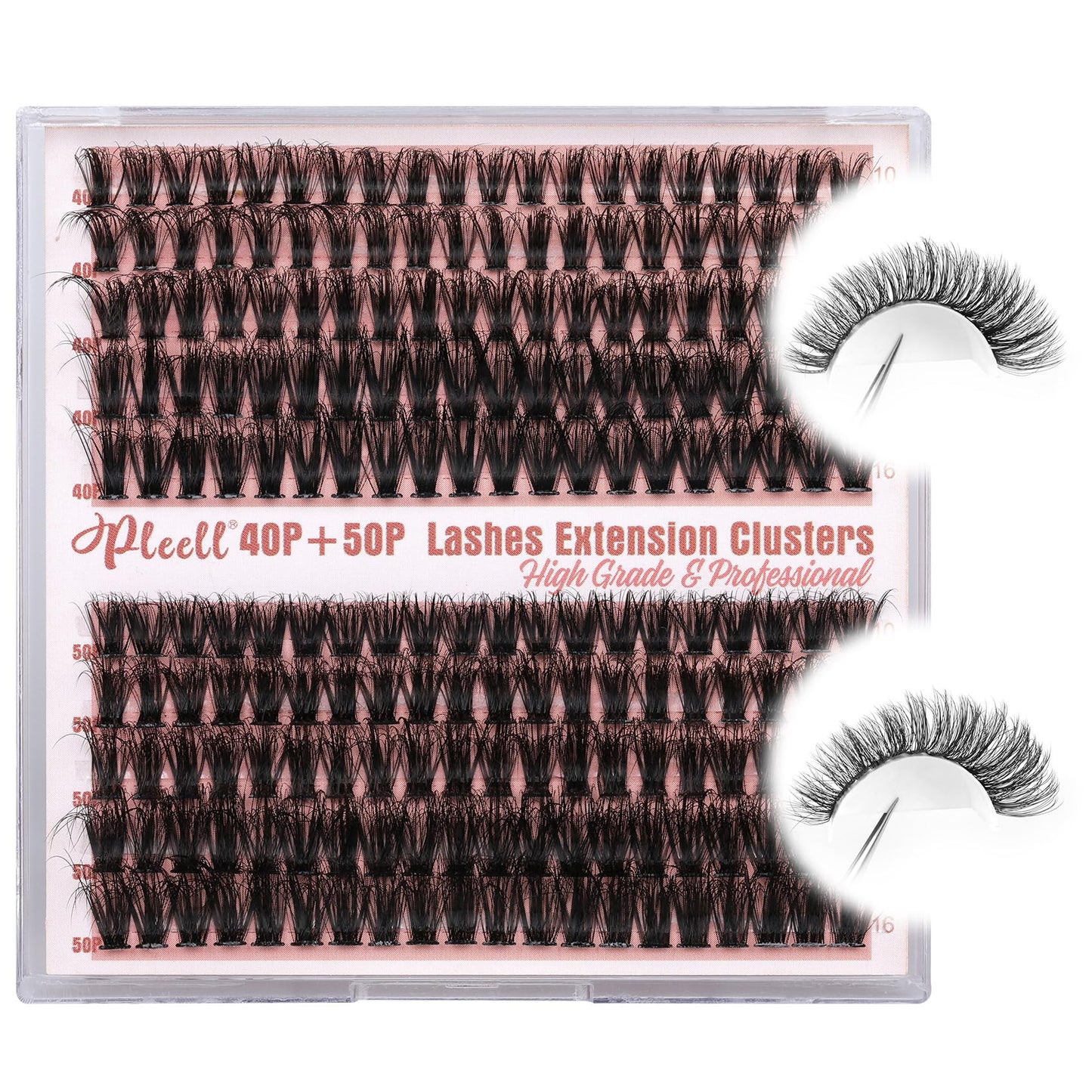 Fluffy Lash Extension Kit Wispy Eyelash Extension Kit 10-18MM Natural Lash Clusters 180PCS Cluster Eyelash Extensions with Lash Bond and Remover and Lash Applicator DIY Lashes Extension by Pleell