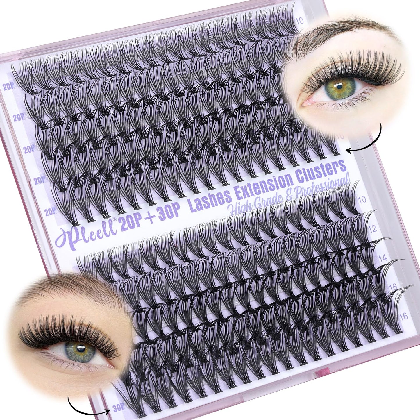 Fluffy Lash Extension Kit Wispy Eyelash Extension Kit 10-18MM Natural Lash Clusters 180PCS Cluster Eyelash Extensions with Lash Bond and Remover and Lash Applicator DIY Lashes Extension by Pleell