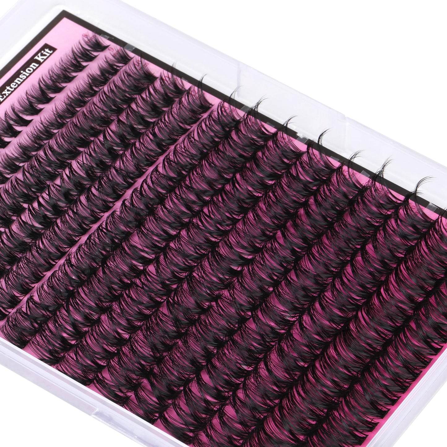 FANXITON DIY Lash Extension Kit Volume Lash Clusters 40D+50D D Curl Individual Lashes Lash Clusters Kit Thick Eyelash Extension Kit 280 pcs Thin Band Cluster Lashes Lash Bond and Seal Lash Tweezers